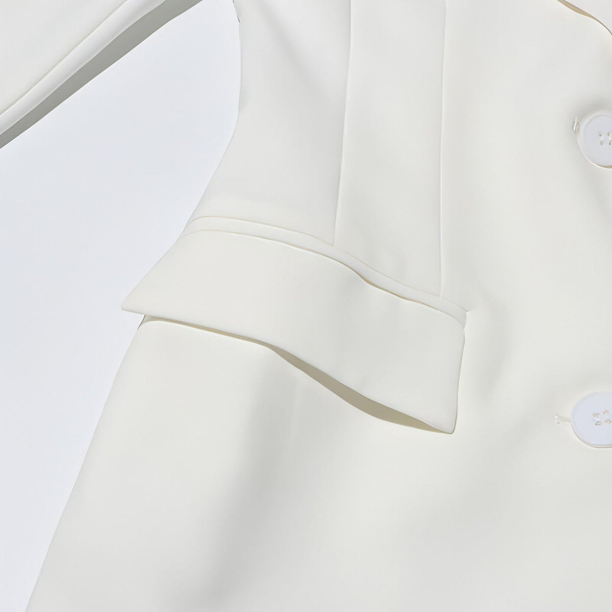 Chaqueta de Traje Slim Fit Patchwork | Mujer | Tejido Premium | Color Blanco
