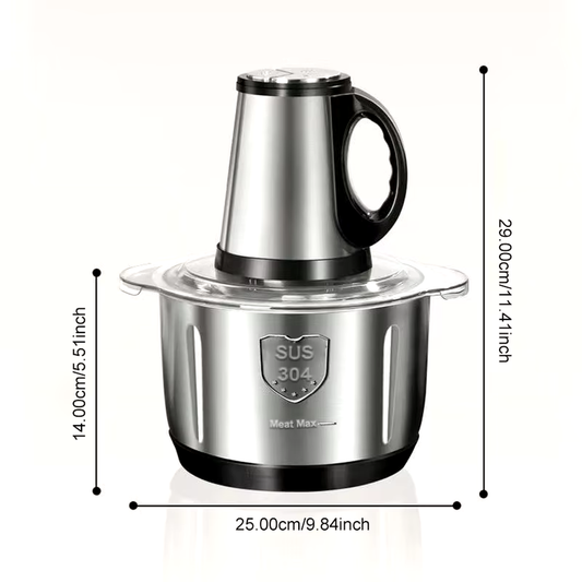 Electric Meat Mincer Grinder Stainless Steel Chopper 5L Food Processor Garlic Mud Maker Blender Large Capacity Kitchen Utensils
