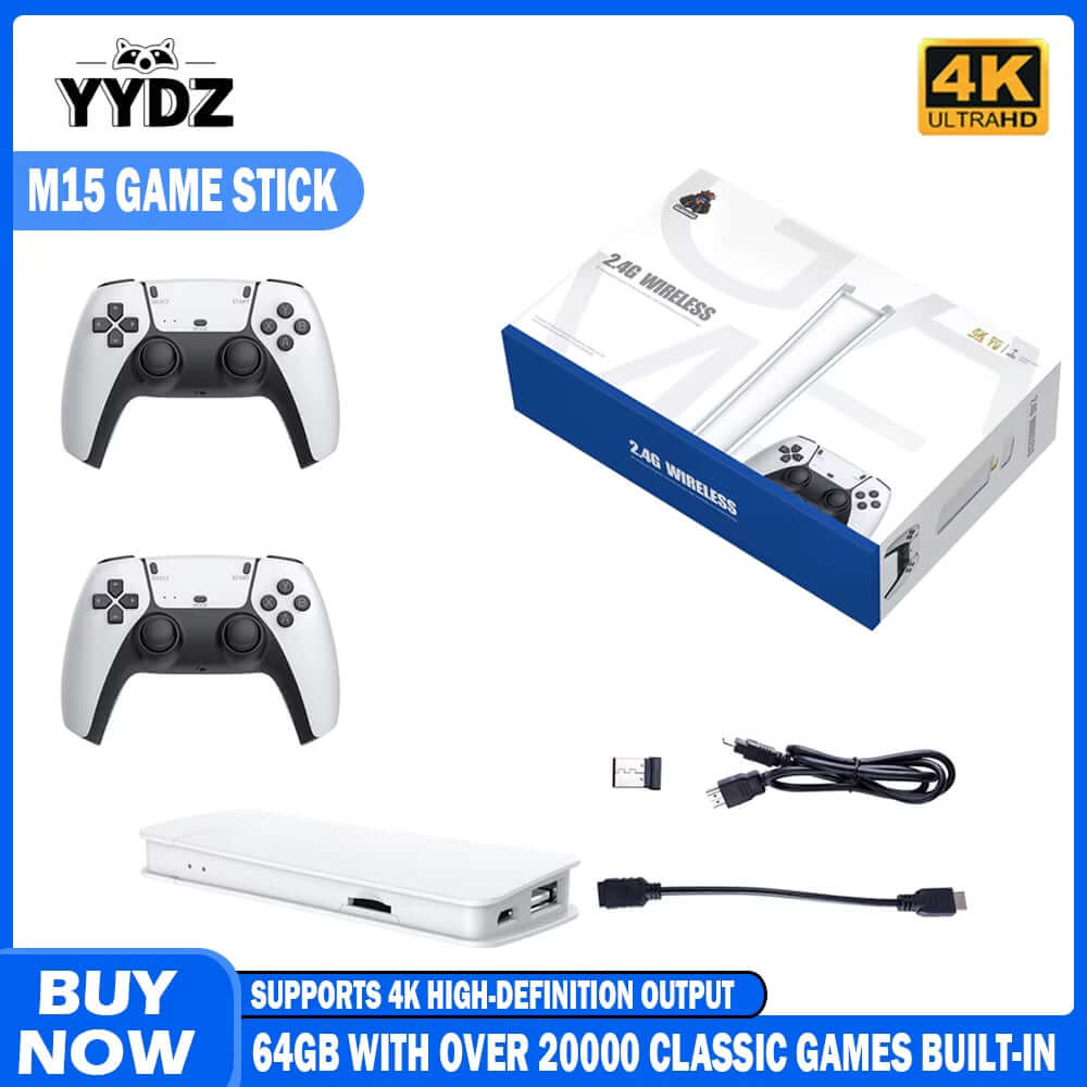 M15 Retro Game Console 64GB 20000+Game 4K High-Definition Output Handheld Video Game Stick 20+Emulator GBA PS1 Arcade Game