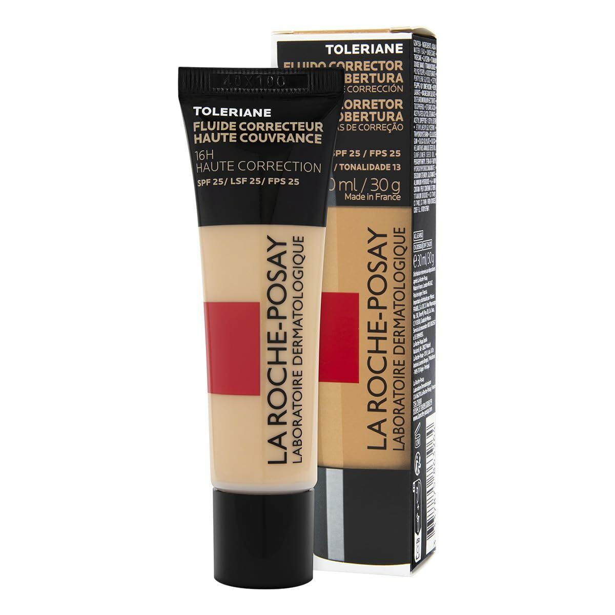 Corrector facial La Roche Posay con SPF en envase de 30 ml, ideal para pieles sensibles y cobertura completa.