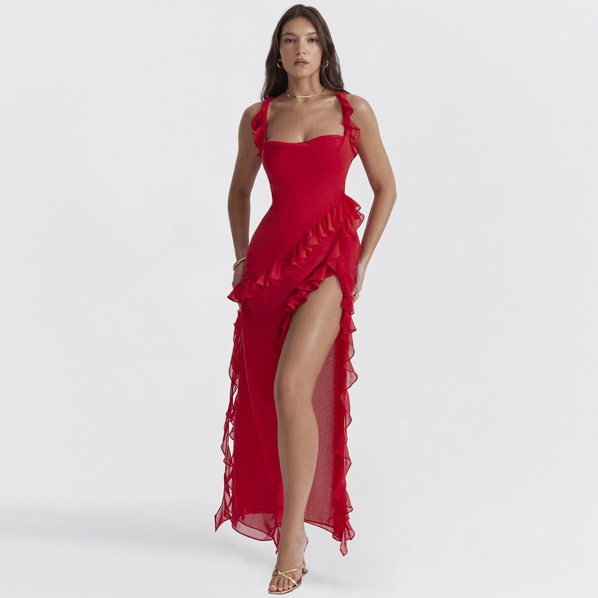 Vestido de Verano con Costuras Decorativas | Largo | Sin Mangas | Mujer