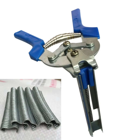 New Hog Ring Plier Tool or 600Pcs M Clips Staples Chicken Mesh Cage Wire Fencing Anti-Slip Handle Stainless Steel Hand Tools