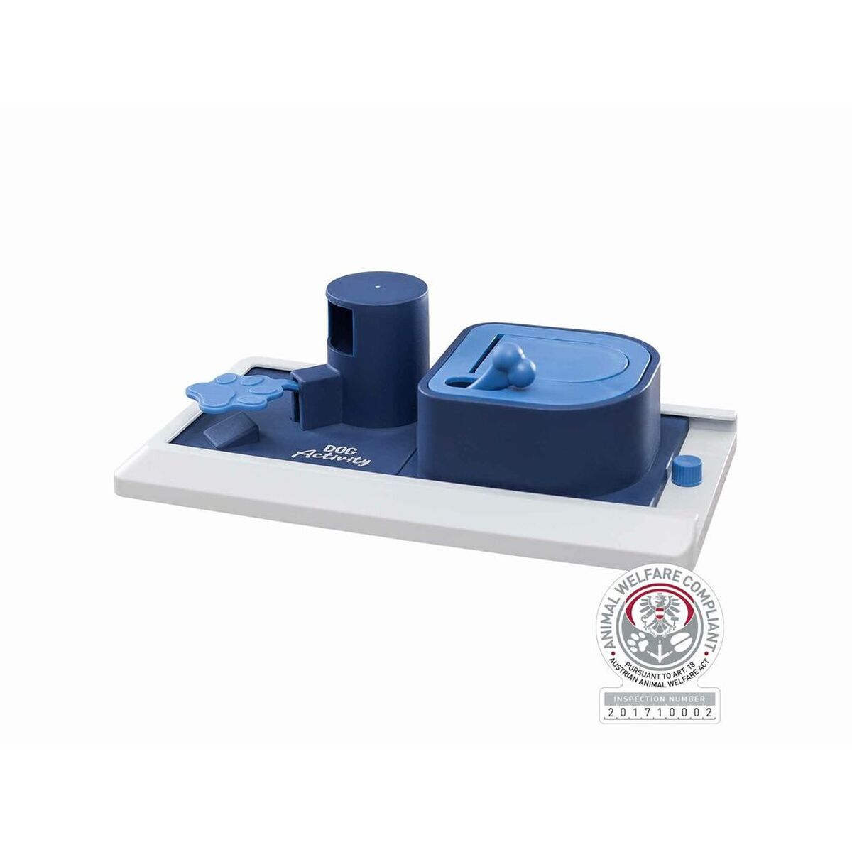 Juguete antideslizante para perros Trixie en color azul, diseño interactivo para entretenimiento canino.