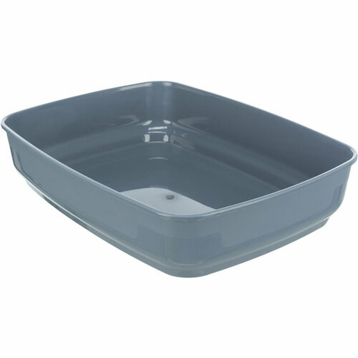 Arenero plástico para gatos Trixie en color gris, ideal para gatos. Medidas aproximadas 38 × 20 × 50 cm.