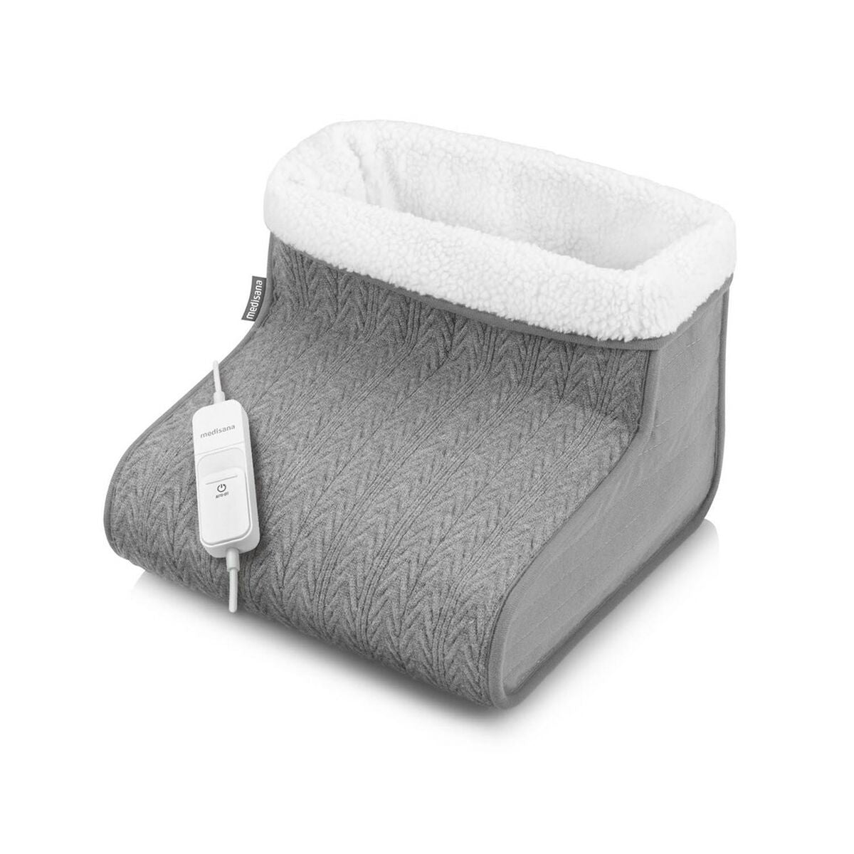 Calientapiés Medisana gris de poliéster con diseño cómodo y control de temperatura para el bienestar de tus pies.