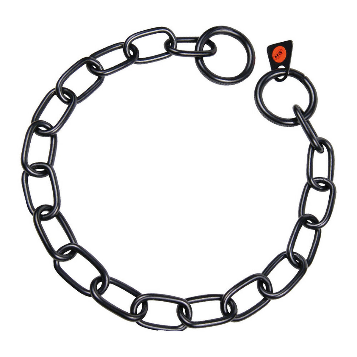 Collar para perro semi-largo acero inoxidable, con cadena de eslabones de alta calidad, diseño moderno.