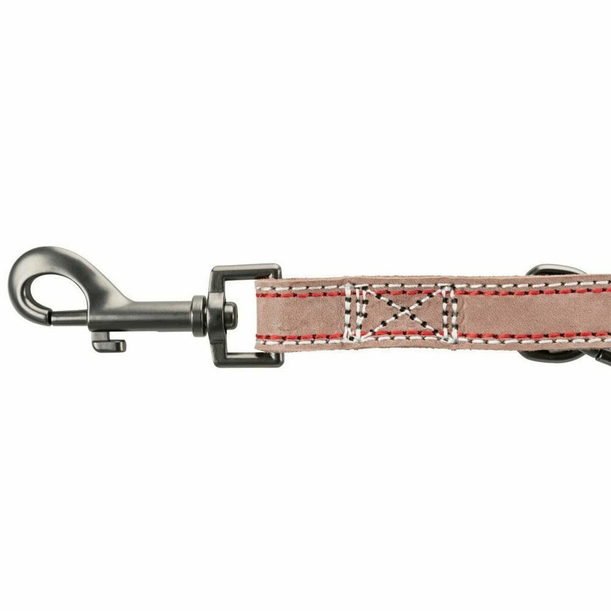 correa para perro marrón 2 m con gancho de metal y costuras de diseño