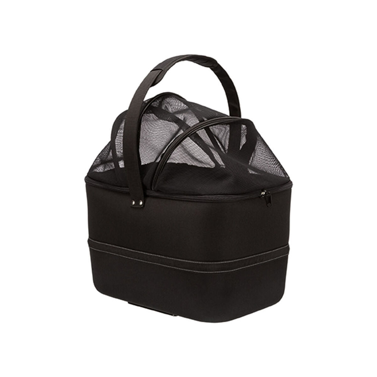 soporte cesta bicicleta negro de Trixie, ideal para transportar tus pertenencias en bicicleta.