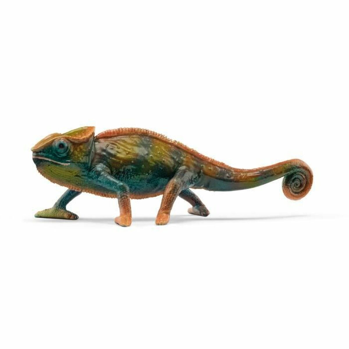 Schleich action figure lizard, colorfully detailed chameleon figure in a natural pose from the Wild Life collection.