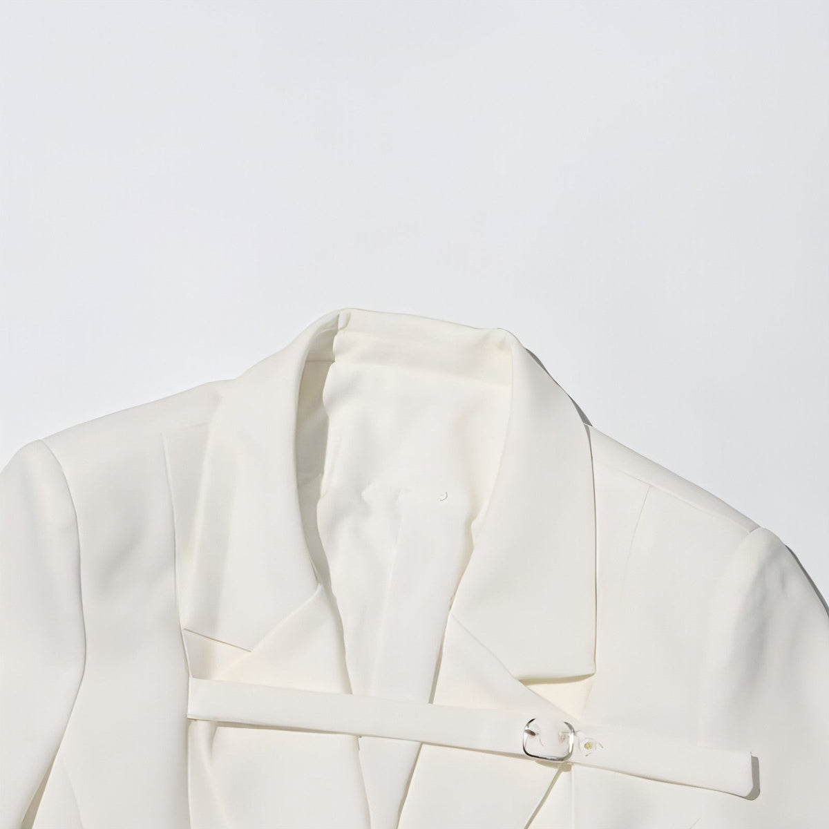 Chaqueta de Traje Slim Fit Patchwork | Mujer | Tejido Premium | Color Blanco