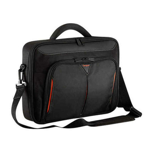 Maletín para portátil Targus 15,6" en color negro, ideal para transportar laptops de forma segura y elegante.