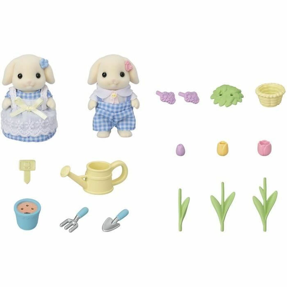 Accesorios para casa de Muñecas Sylvanian Families 5736 Blossom gardening set, muñecos y herramientas de jardinería.