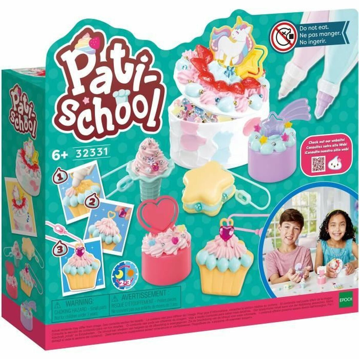 Juego de Manualidades para niños EPOCH D'ENFANCE Pati school Cakes - multicolor, plástico, recomendado para +6 años.