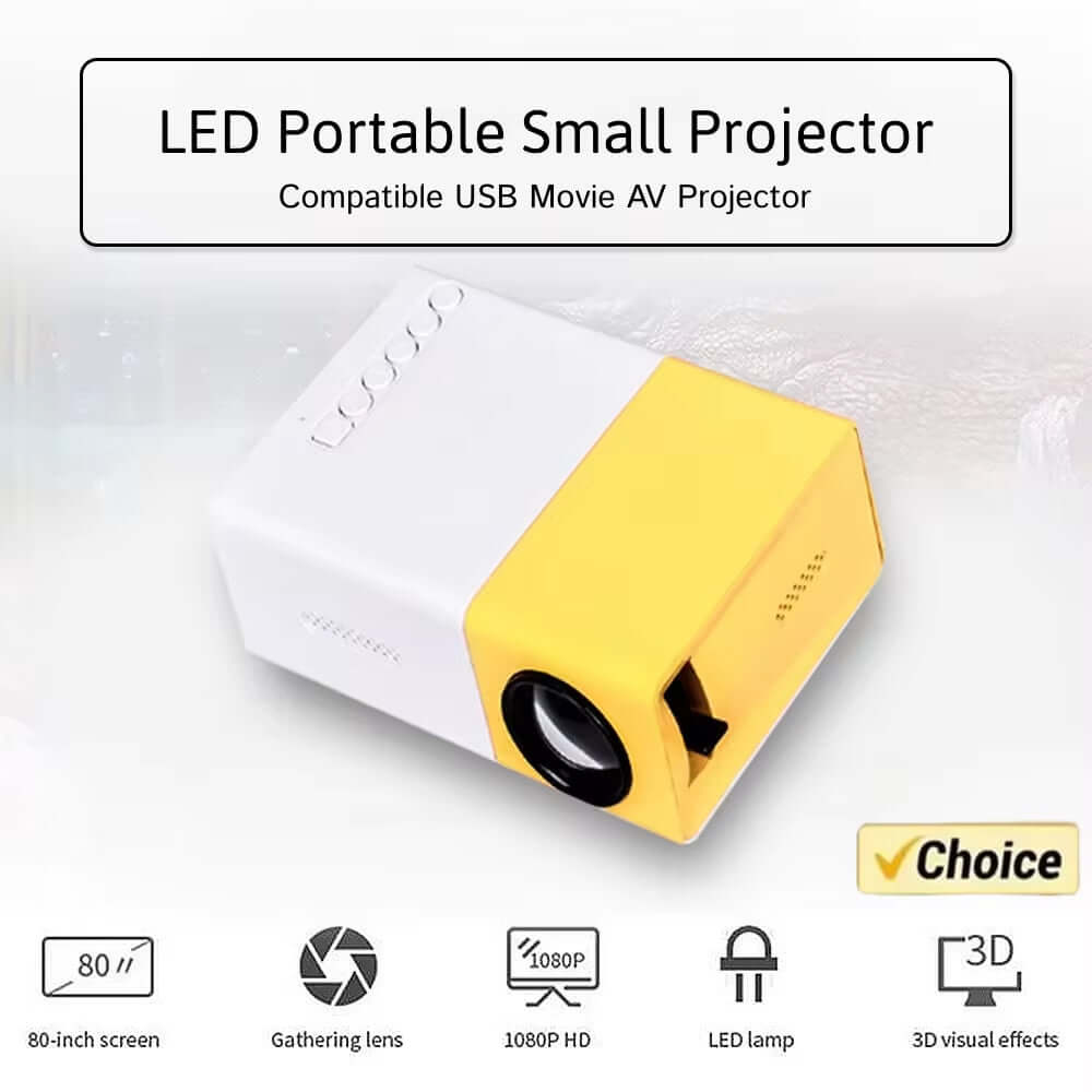 YG300 Mini Projector Portable Projector Wifi 1280P 720P Full HD Office Home Theater Video Mini Projector Mobile Projection