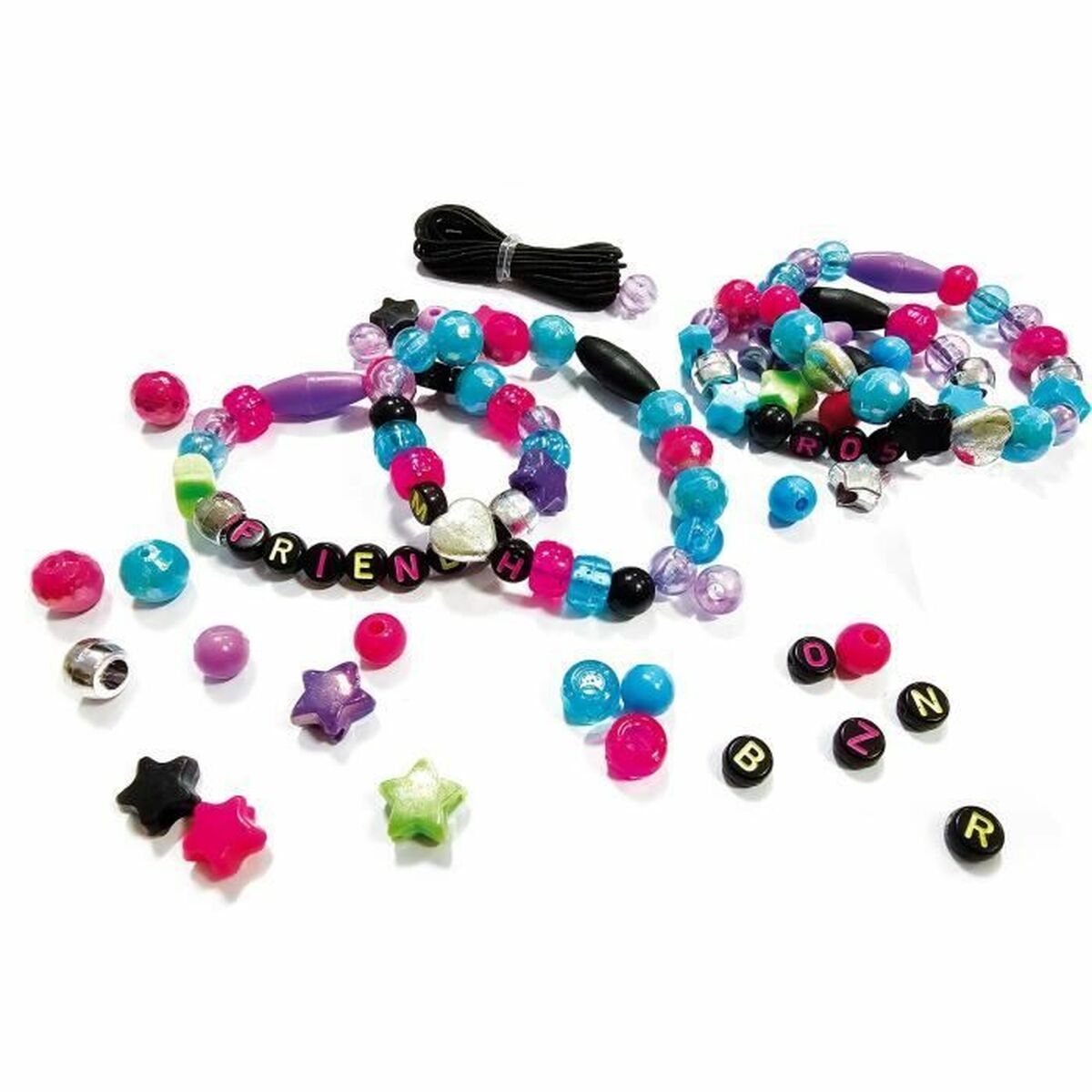 Abalorios Lisciani Giochi Jewellery Monster bag con cuentas de colores y materiales creativos para manualidades.