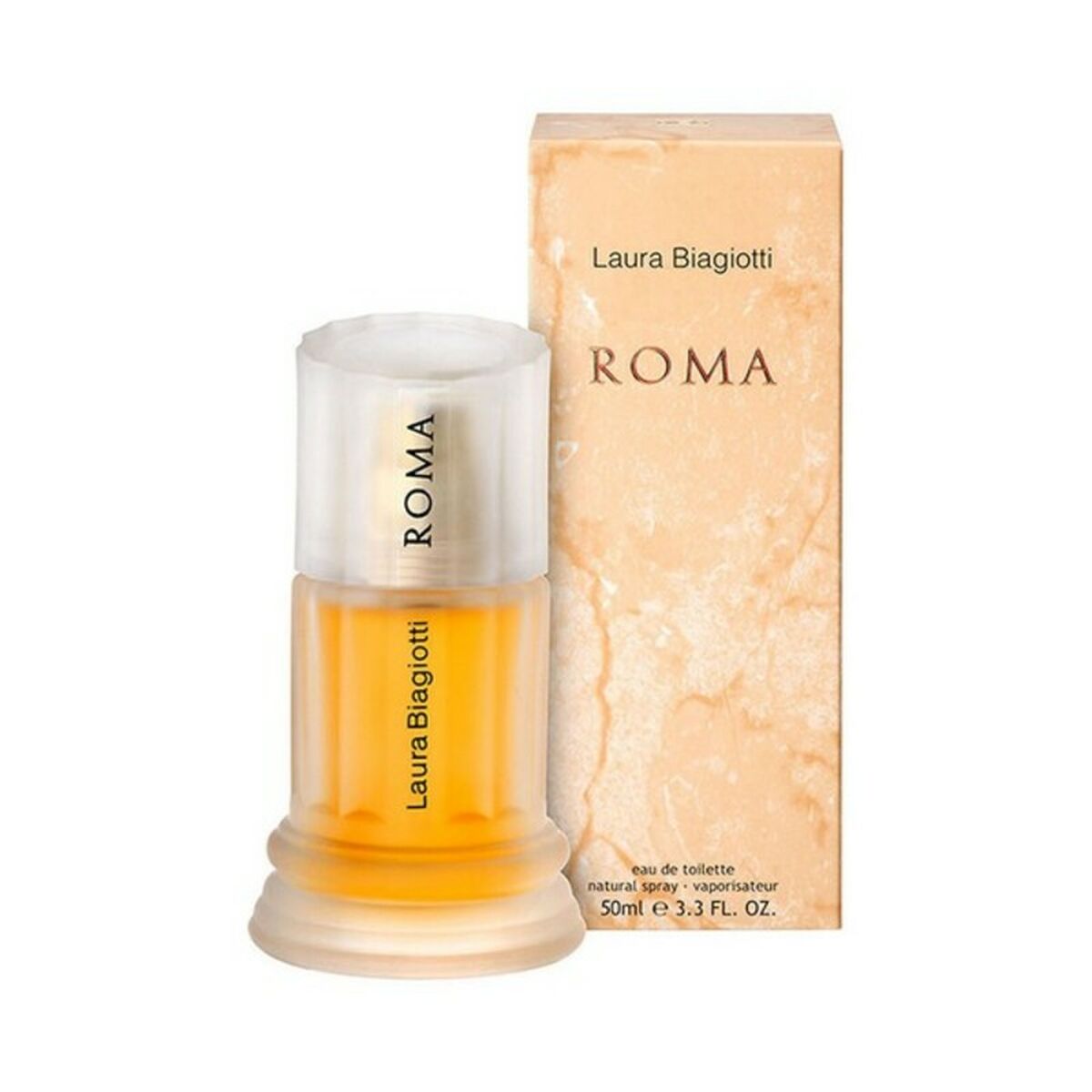 Perfume Mujer Laura Biagiotti Roma EDT 25 ml con su exclusiva botella y packaging elegante.