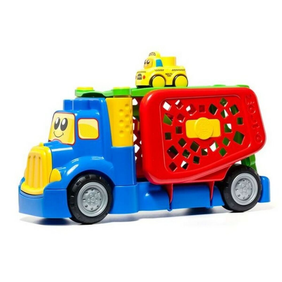 Camión de bloques de construcción Moltó 19470, juguete colorido para niños, incluye 10 piezas y diseñado para diversión.