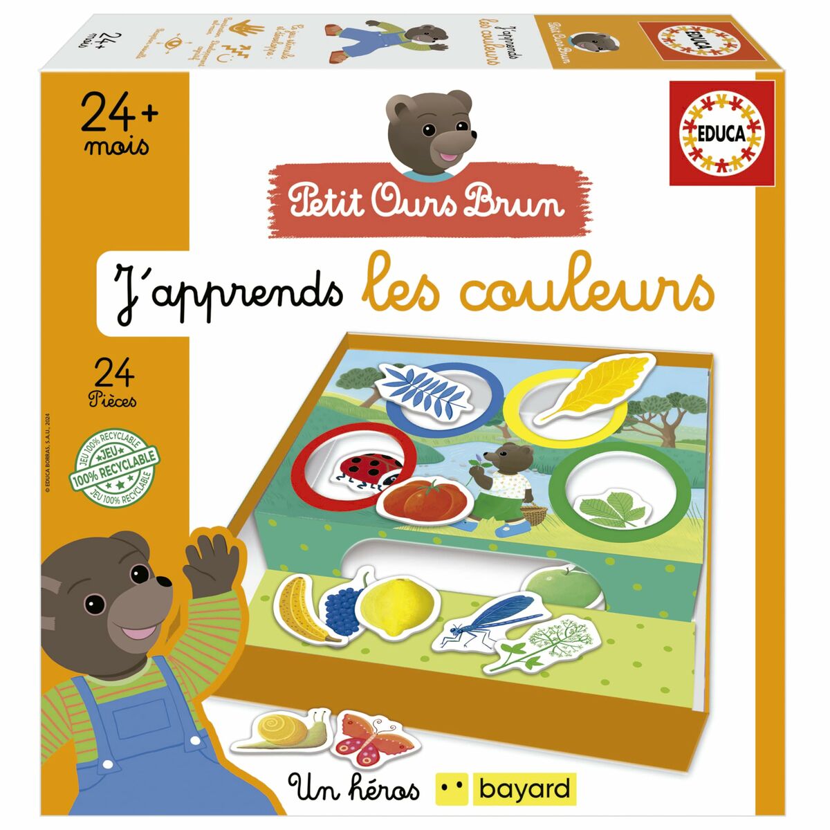 Juego Educativo Educa J´apprends les couleurs, jeu éducatif apprendre les couleurs, 24 piezas para aprender colores.