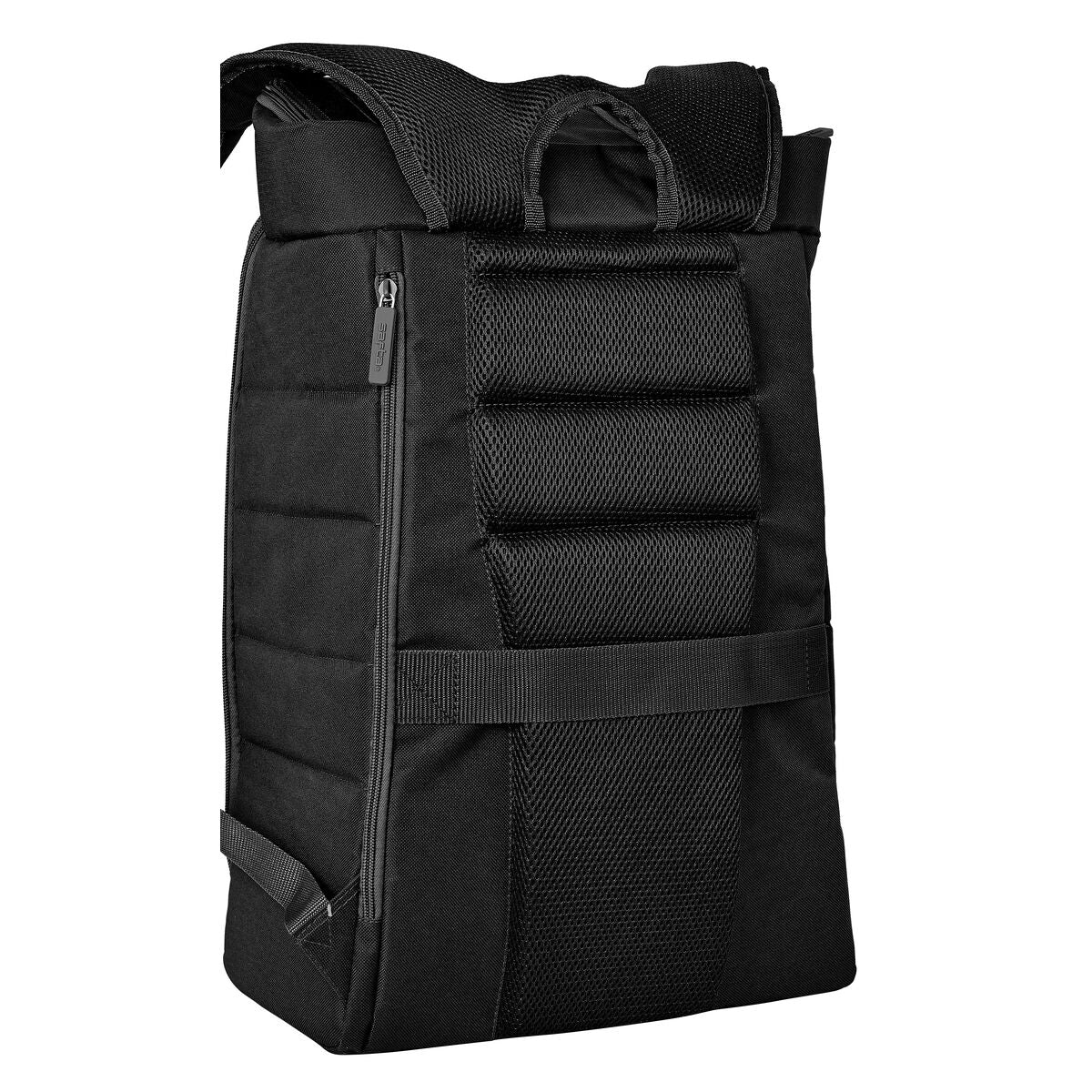 Mochila Safta de viaje negro 33x55x18, mochila de viaje de poliéster negra con hombreras acolchadas y cierre de cremallera.