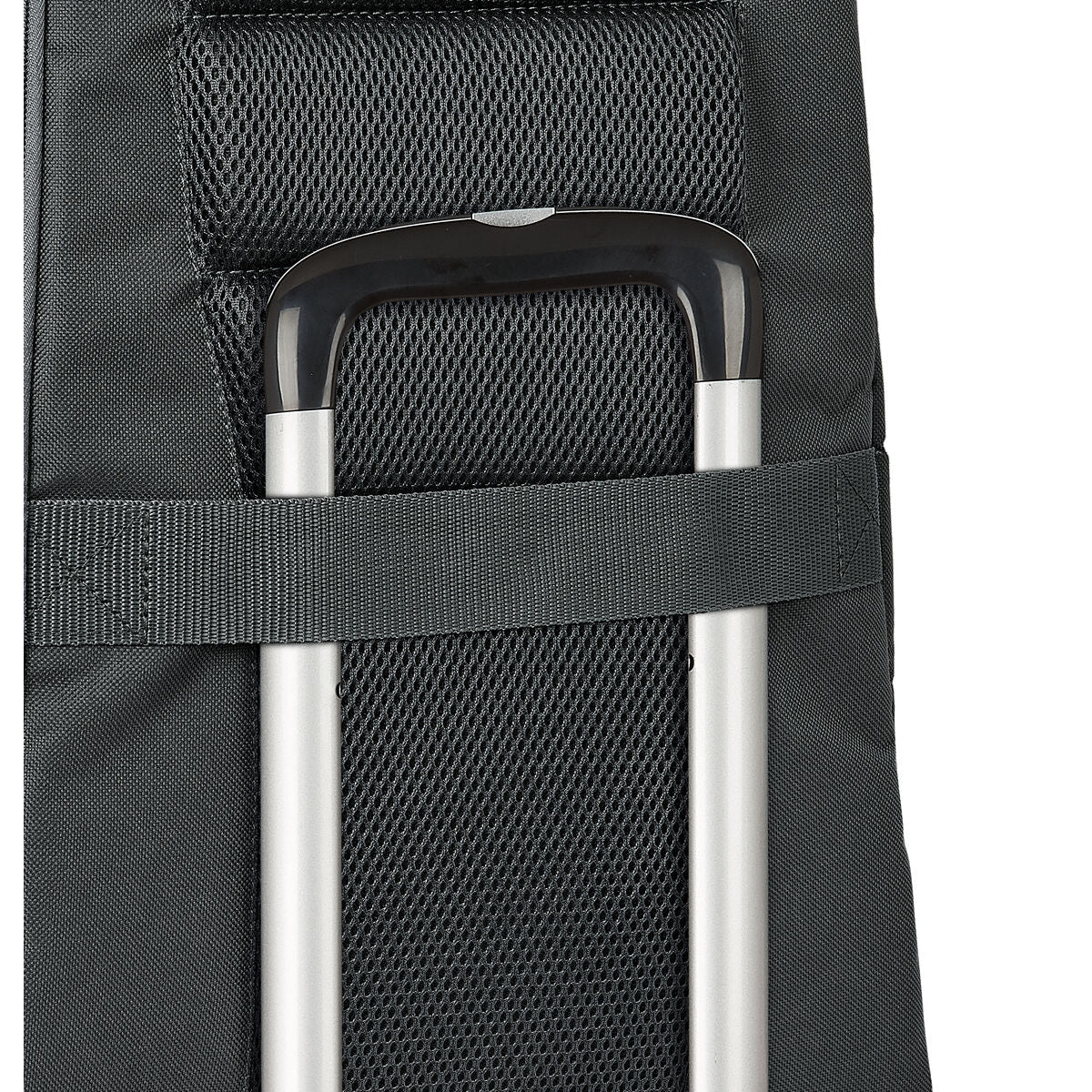 mochila de viaje gris Safta 33x55 con asa inferior y cinta de sujeción