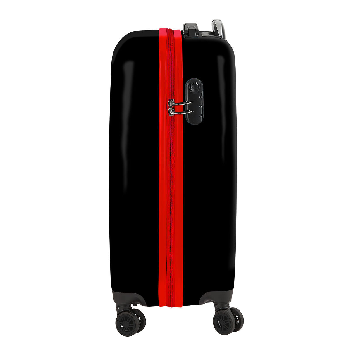 Maleta de cabina Capitán América Negro 20'' con detalles en rojo y ruedas giratorias