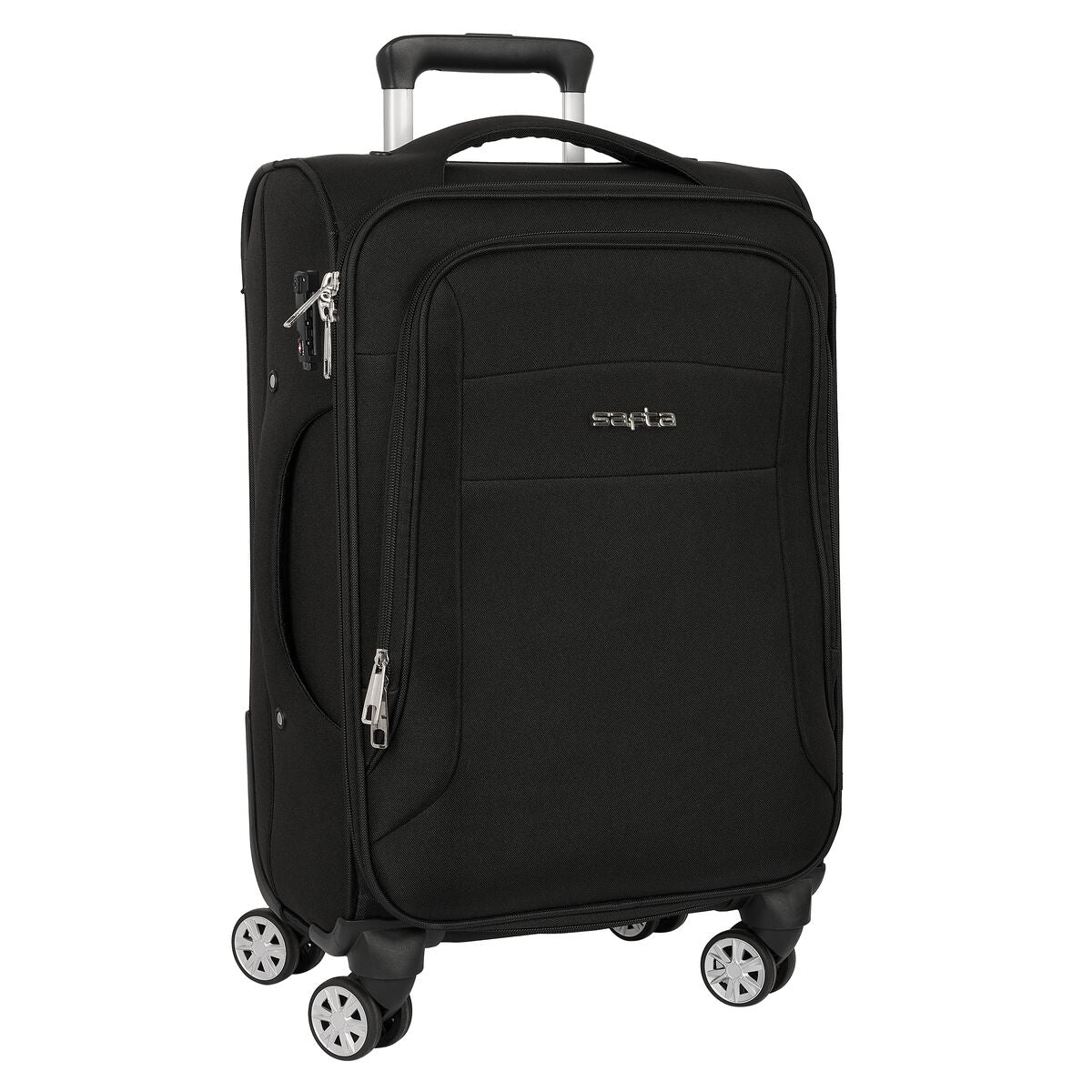 Maleta de Cabina Safta 20 pulgadas en color negro con ruedas y asa telescópica