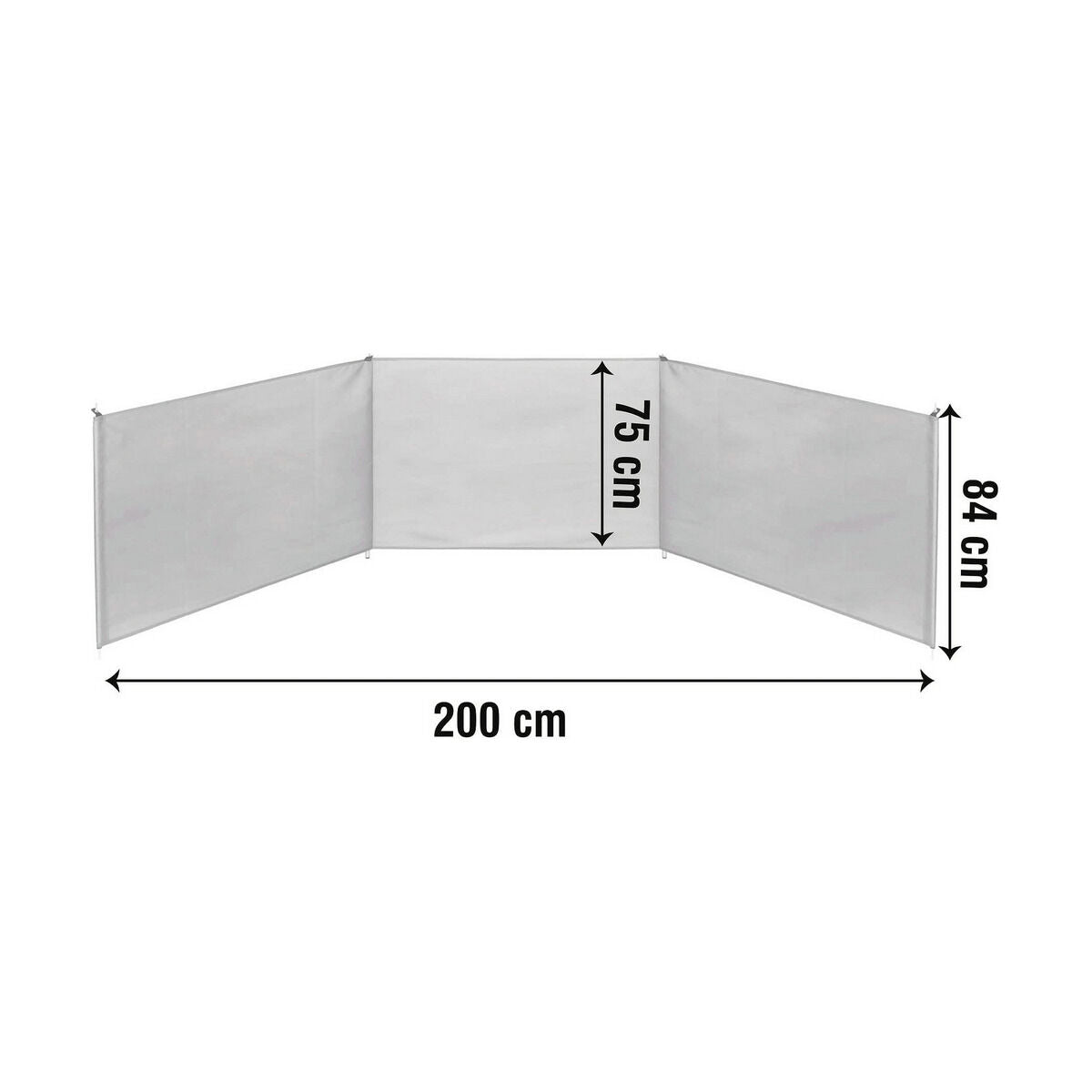 Paravientos Aktive azul para exteriores de 200 x 75 x 84 cm, ideal para proteger contra el viento y el sol.