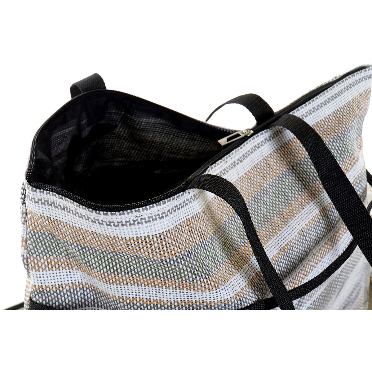 Interior de la Bolsa de Playa DKD Home Decor Azul Marrón Verde Gris Menta PVC Lienzo con cierre y asas.