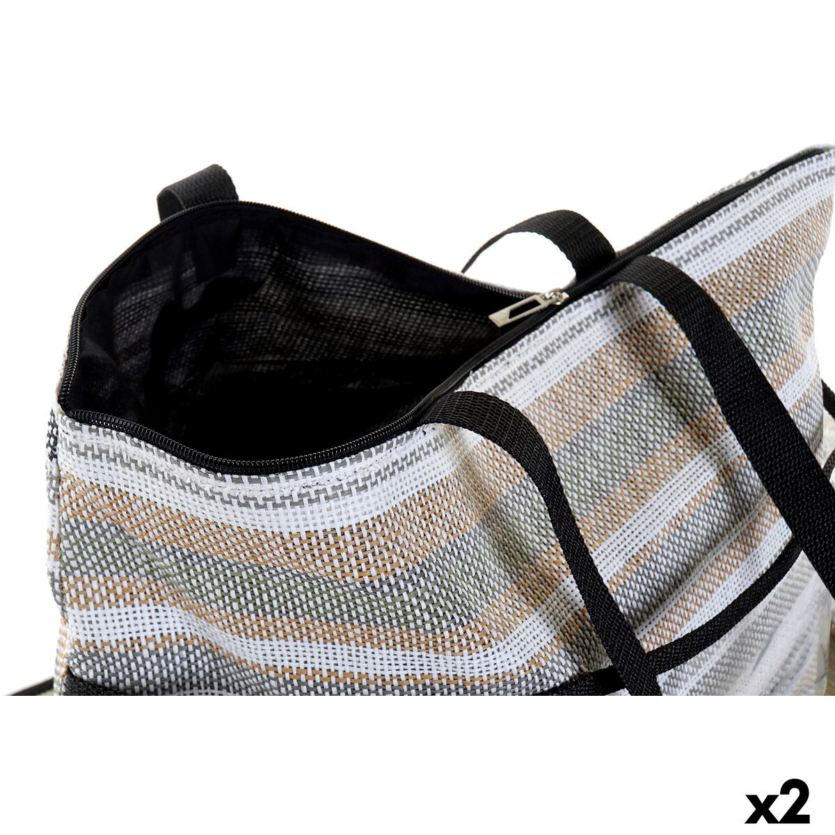 Bolsas de playa DKD decor: interior de bolsa con diseño de rayas, colorido y moderno, ideal para el verano (2 unidades)