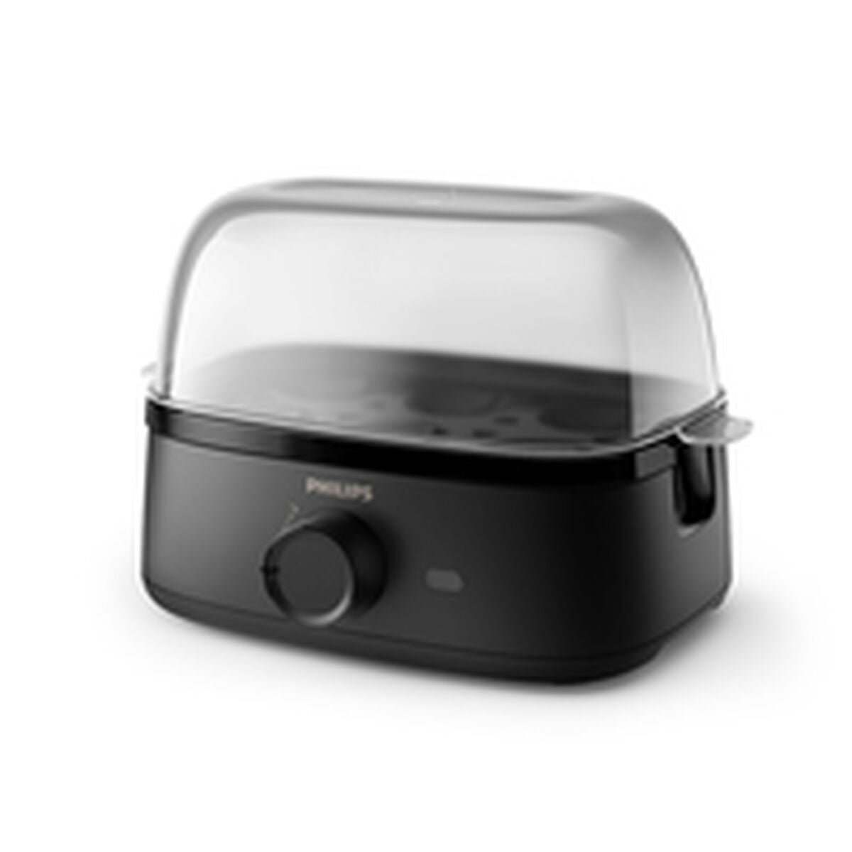 Hervidor de huevos eléctrico Philips 400 W, cocedor a vapor negro para huevos en casa.