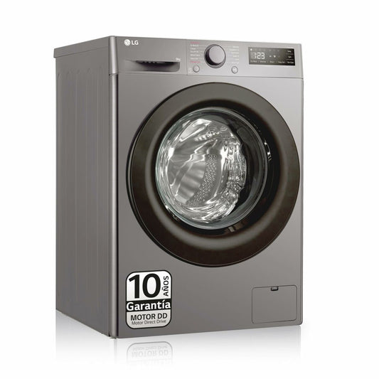 Lavadora LG F4WR5009A6M gris 60 cm, 1400 rpm, 9 kg, con garantía de 10 años en motor DD.