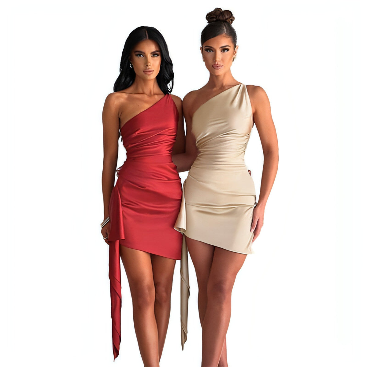 Vestido entallado sin mangas con diseño cruzado