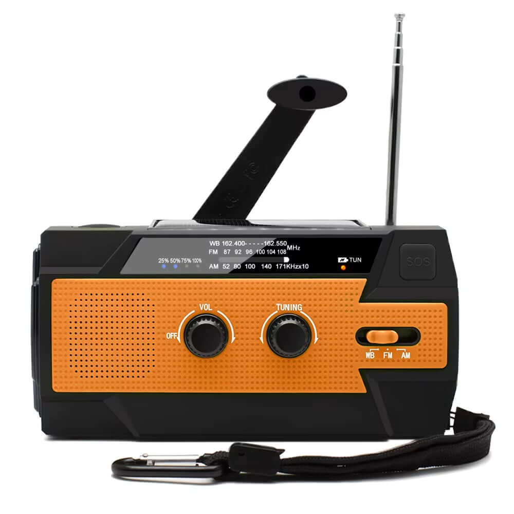 Emergency NOAA Weather Radio,Portable Hand Crank Radio,Solar Powered,Am/Fm,Sos Alarm,Flashlight 4000Mah Rechargeable Power Bank