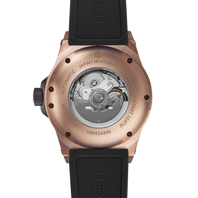 Reloj Vento Negro Oro Rosa