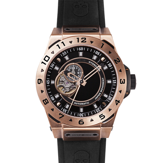 Reloj Vento Negro Oro Rosa