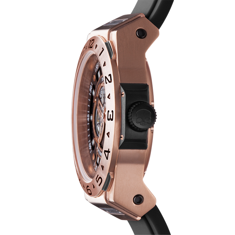 Reloj Vento Negro Oro Rosa