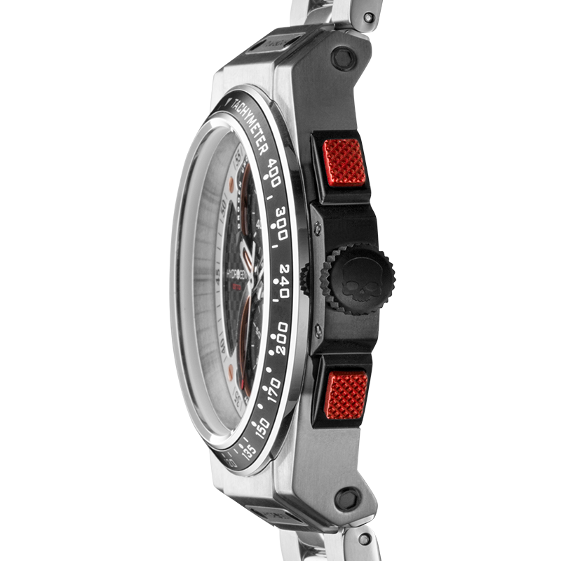 Reloj Cronógrafo Otto Chrono | Esfera Fibra de Carbono | Pulsera Acero Inoxidable | 44 mm