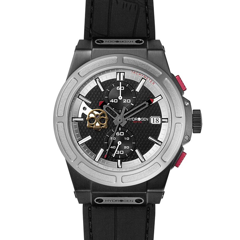 Reloj Cronógrafo Hydrogen Watch Otto Chrono | Acero Negro Iónico | Esfera Fibra de Carbono | 44 mm