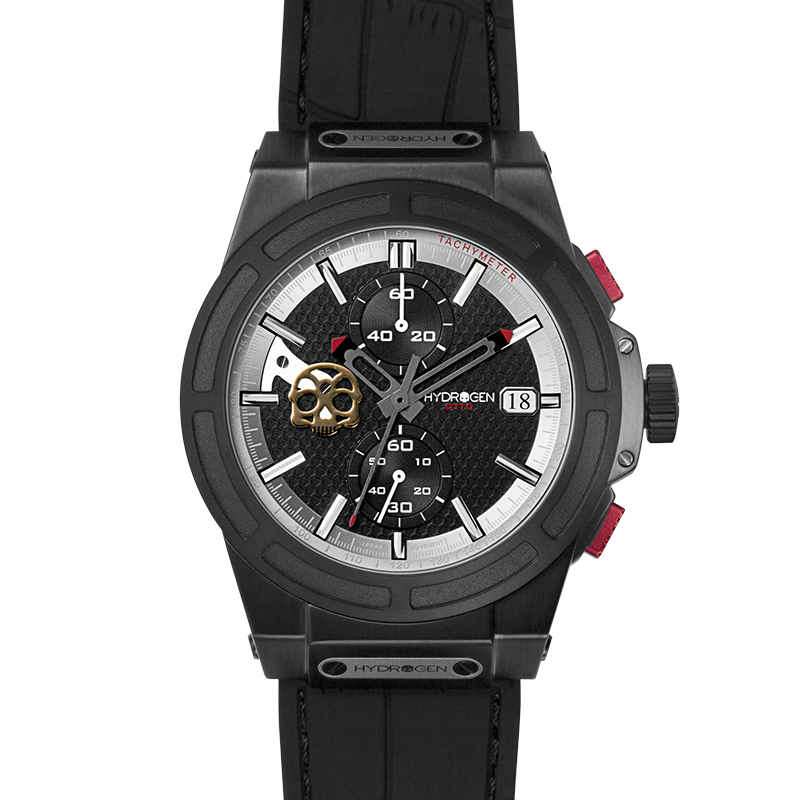 Reloj Cronógrafo Hydrogen Watch Otto Chrono All Black | Negro Total | Fibra de Carbono | 44 mm