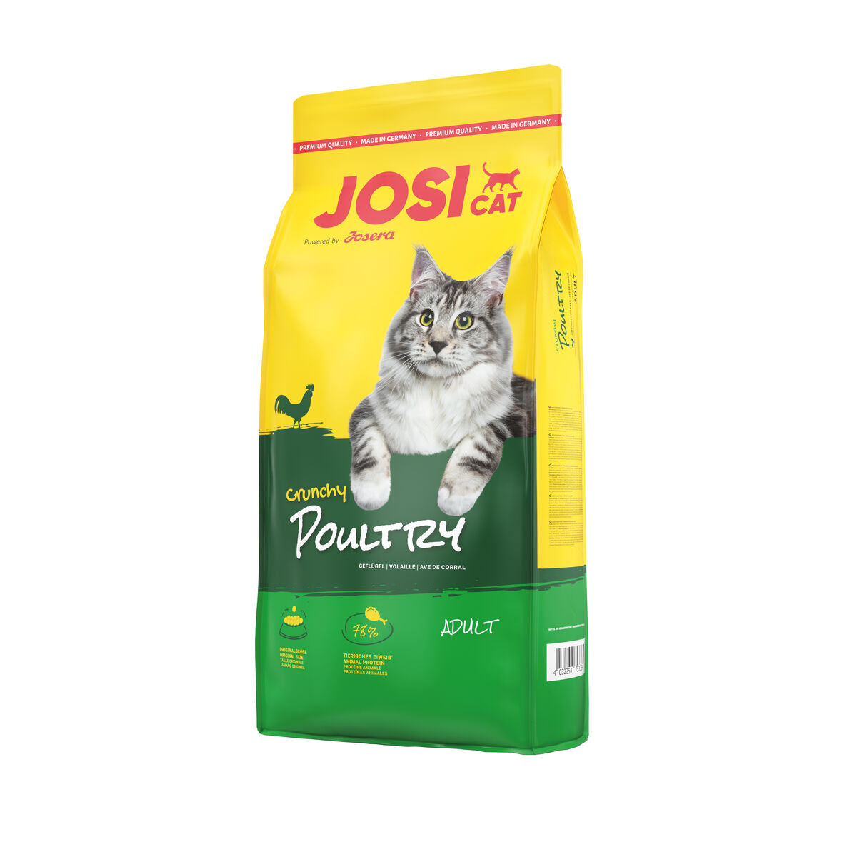 Comida para gato Josera 18 kg, bolsa de JosiCat con pollo crujiente para gatos adultos.