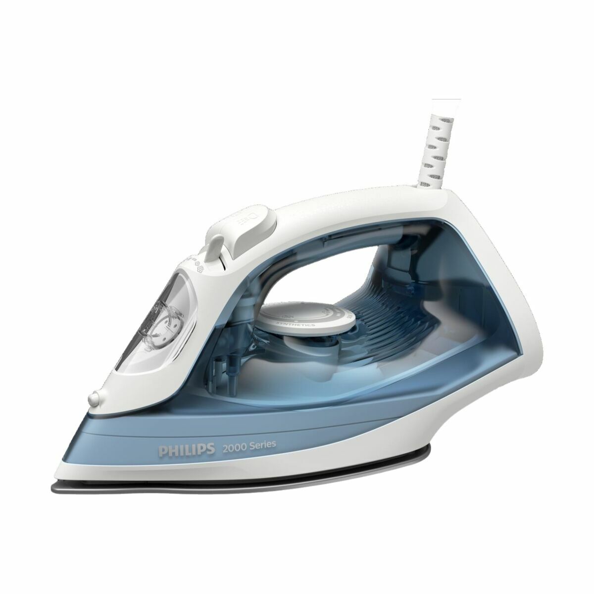 Plancha de Vapor Philips DST2010/20 2000 W en color azul, diseñada para el cuidado eficiente de la ropa.