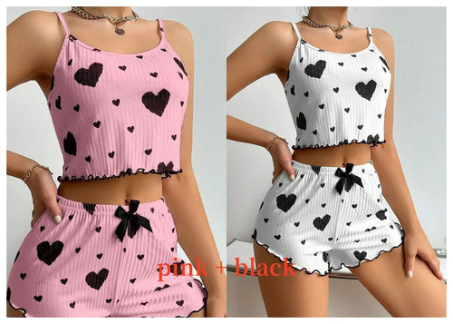 Pijama Mujer 2 Piezas | Top Tirantes y Short | Tallas S-XL
