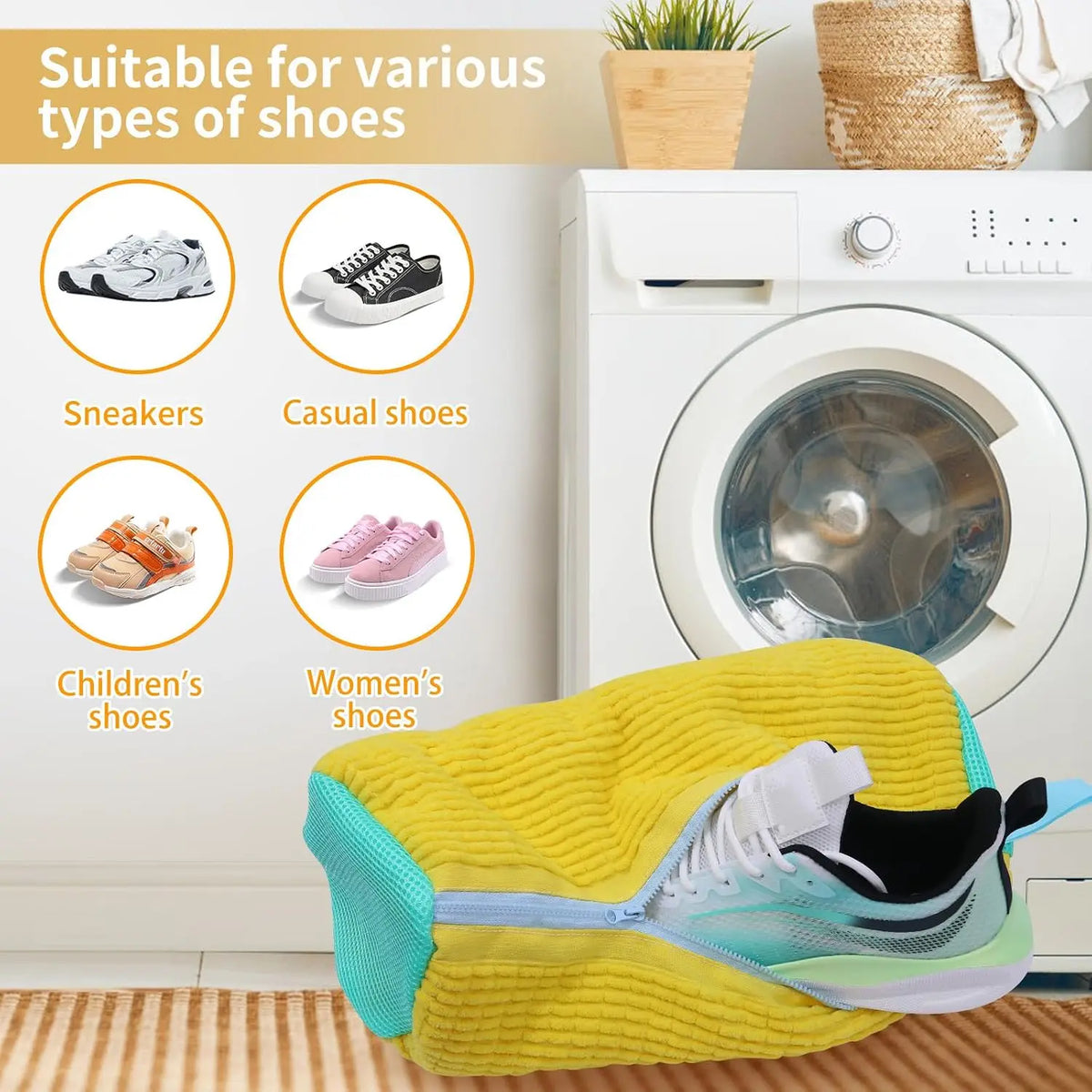 Bolsa de Lavadora para Zapatillas Reutilizable | Malla Protectora para Sneakers