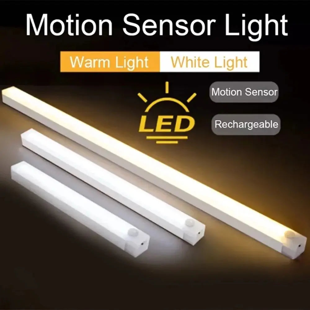 Barra de Luz LED con Sensor de Movimiento | Recargable USB-C | Regulable | 10, 20, 30 y 50 cm