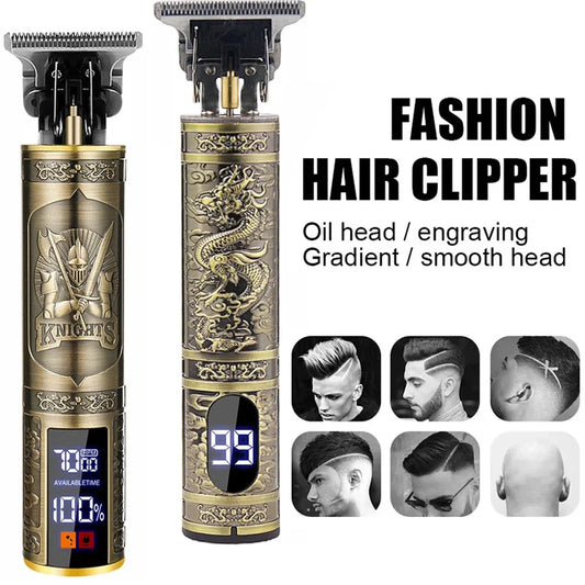 Cortapelos Inalámbrico Vintage | Carga Rápida USB | Barbero Profesional