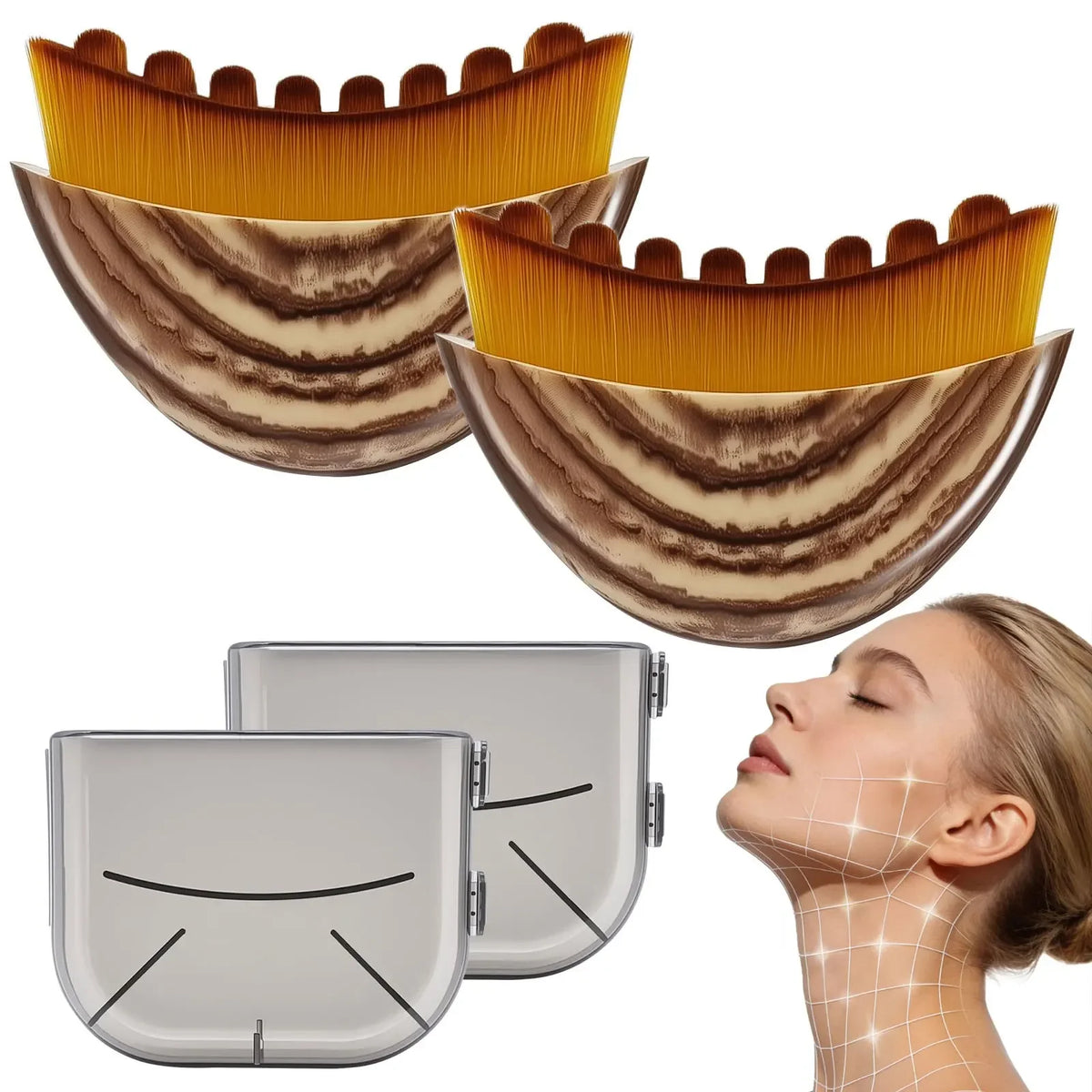 Cepillo Masajeador Facial | Drenaje Linfático | Contorno de Mandíbula y Mentón | Esculpido Facial