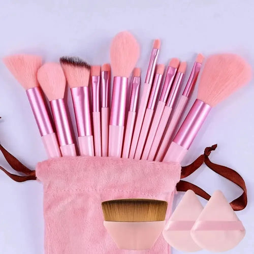 Set de Brochas de Maquillaje Profesional 13 piezas | Kabuki, Difuminadoras, Base y Sombras