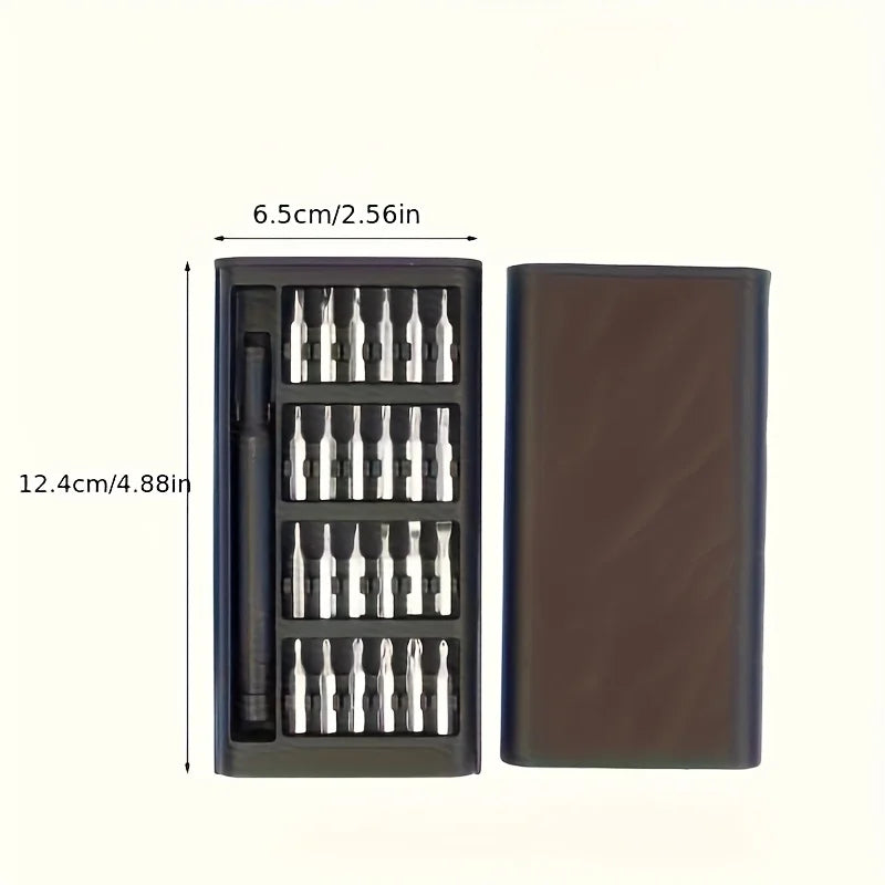 Set de Destornilladores Mini 25 en 1 | Cabeza Plana y Cruz | Pequeño y Compacto