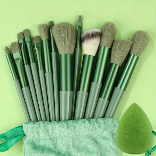 Set de Brochas de Maquillaje Profesional 13 piezas | Kabuki, Difuminadoras, Base y Sombras