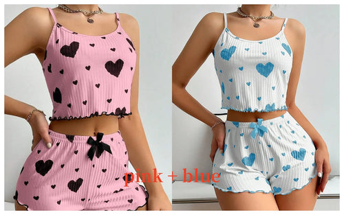 Pijama Mujer 2 Piezas | Top Tirantes y Short | Tallas S-XL